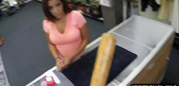  Latina pawning a baseball bat ends up fucking the pawn guy